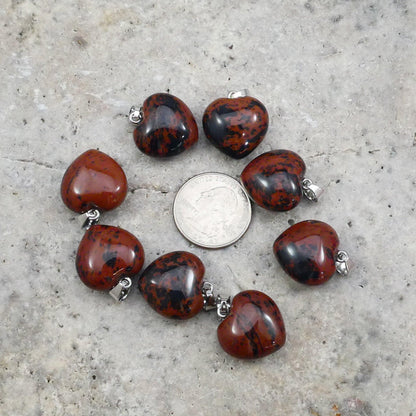 Mahogany Obsidian 20x19mm Heart Pendant