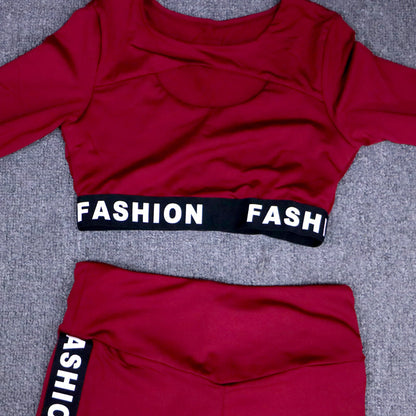 Women Fashion Letter Sport Leggings Bras Yoga Set Fitness Gym Wear