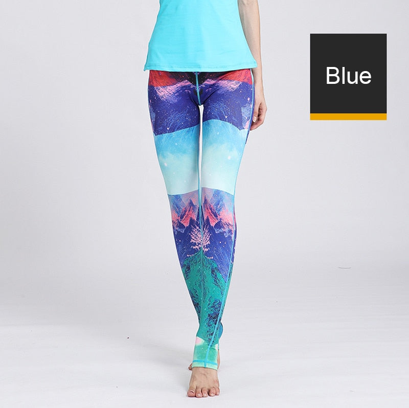 Fast Dry Women Yoga Pants Workout Print Gym Leggings
