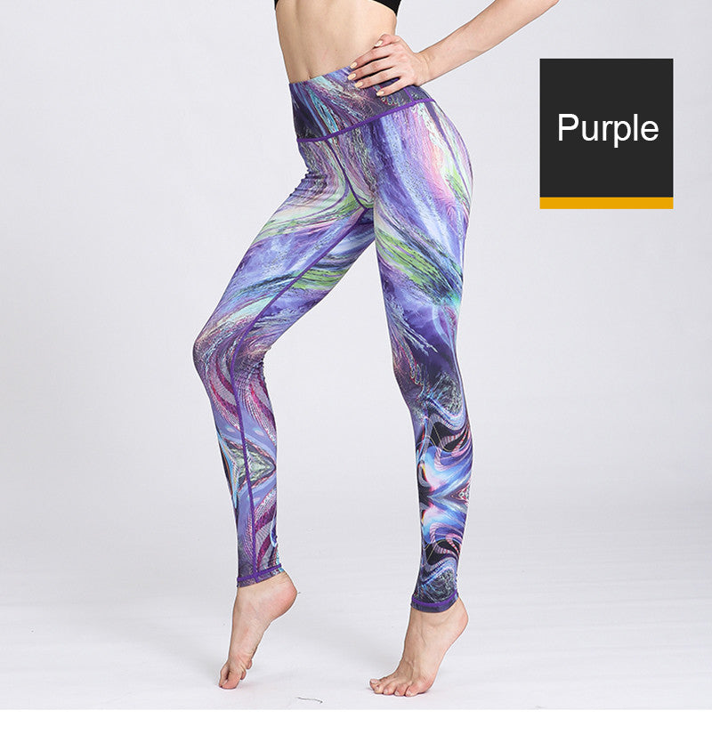 Fast Dry Women Yoga Pants Workout Print Gym Leggings