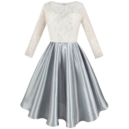 Half Sleeve Sequin See Through Formal Party Long Evening Dresses