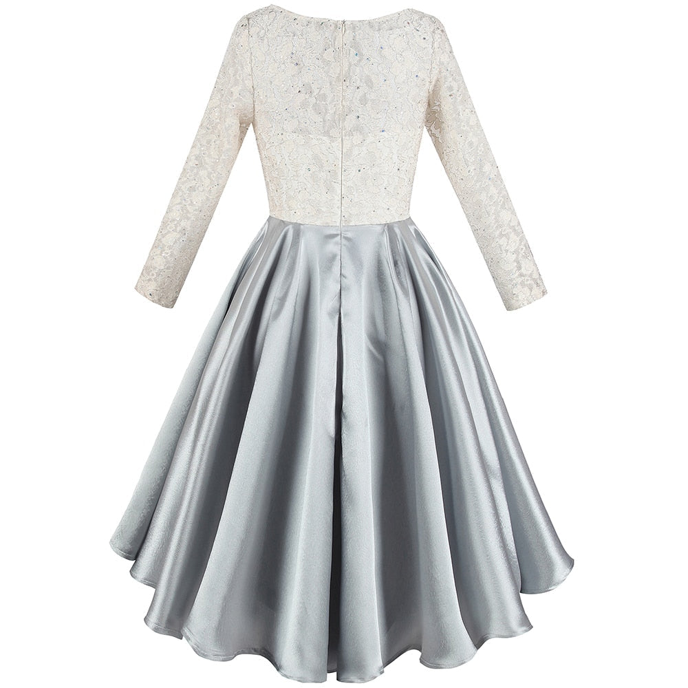 Half Sleeve Sequin See Through Formal Party Long Evening Dresses