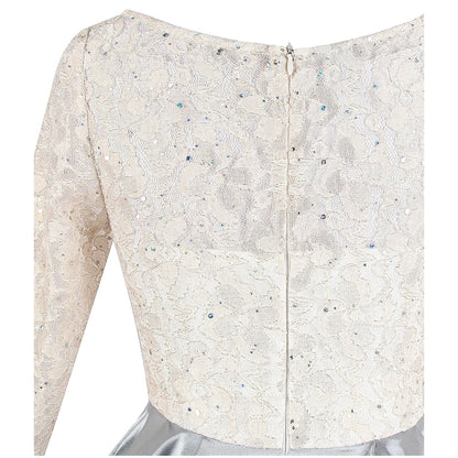 Half Sleeve Sequin See Through Formal Party Long Evening Dresses