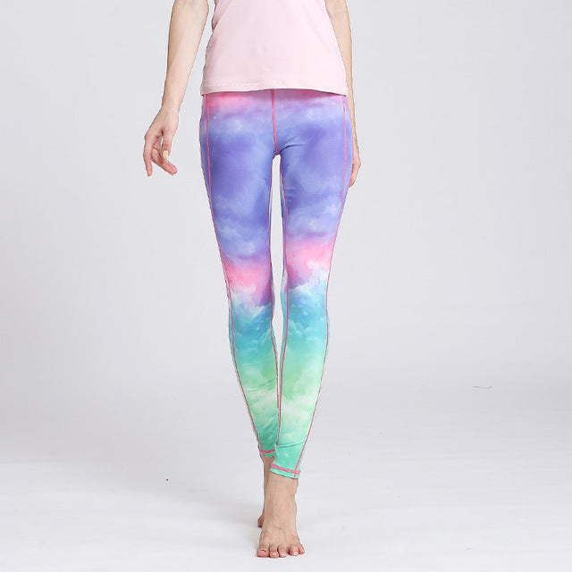 Fast Dry Women Yoga Pants Workout Print Gym Leggings