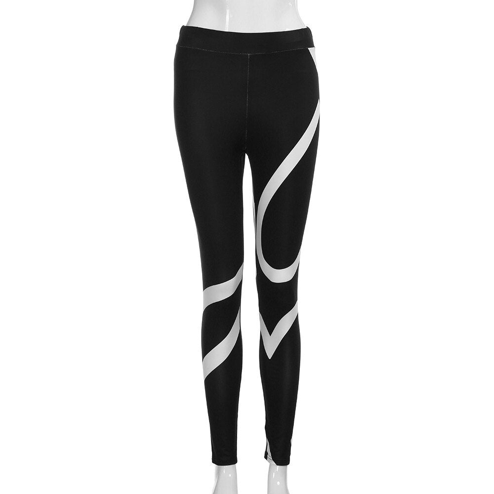 Leggings Sport Women Fitness Splice Skinny Workout Gym Leggings Fitness Sports Cropped Pants Stripped Athletic Gym Leggings #20