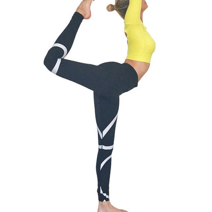 Leggings Sport Women Fitness Splice Skinny Workout Gym Leggings Fitness Sports Cropped Pants Stripped Athletic Gym Leggings #20