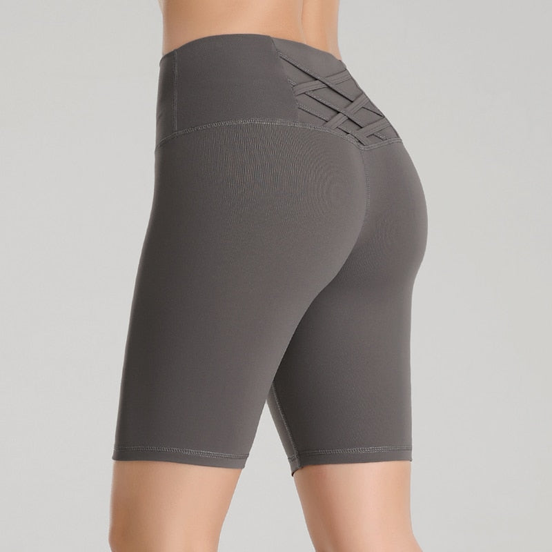 High Waist Sport Gym Yoga Shorts Women Quick Dry Workout Biker Shorts Fitness  Running Tights Seamless Trousers