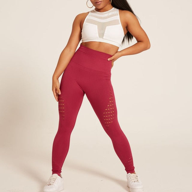 Women Seamless Leggings High Waist Elastic Yoga Pants Gym Running