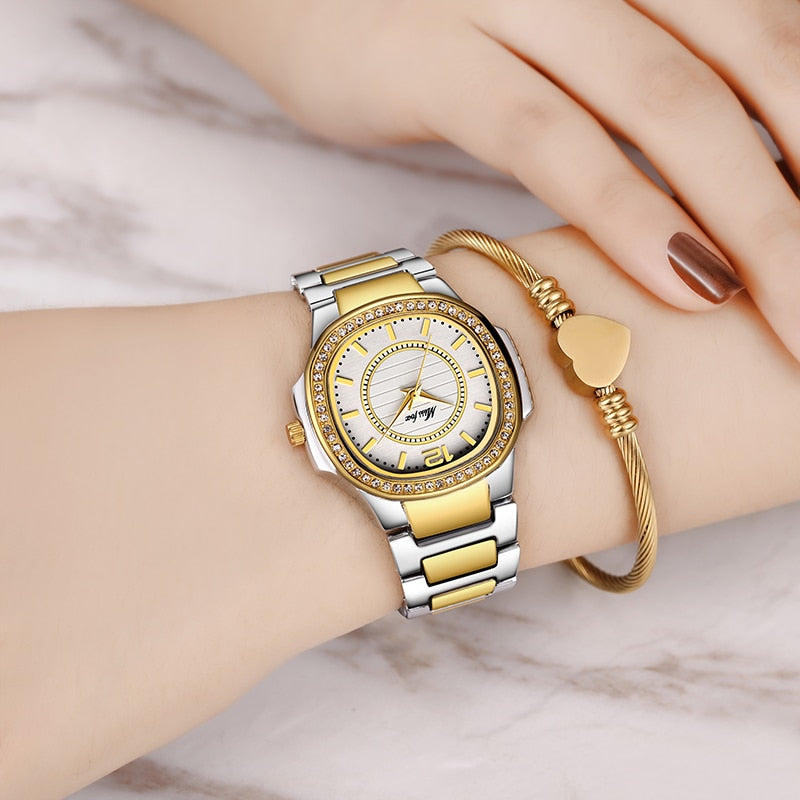 Women Watches Women Fashion Watch  Geneva Designer Ladies Watch Luxury Brand Diamond Quartz Gold Wrist Watch Gifts For Women