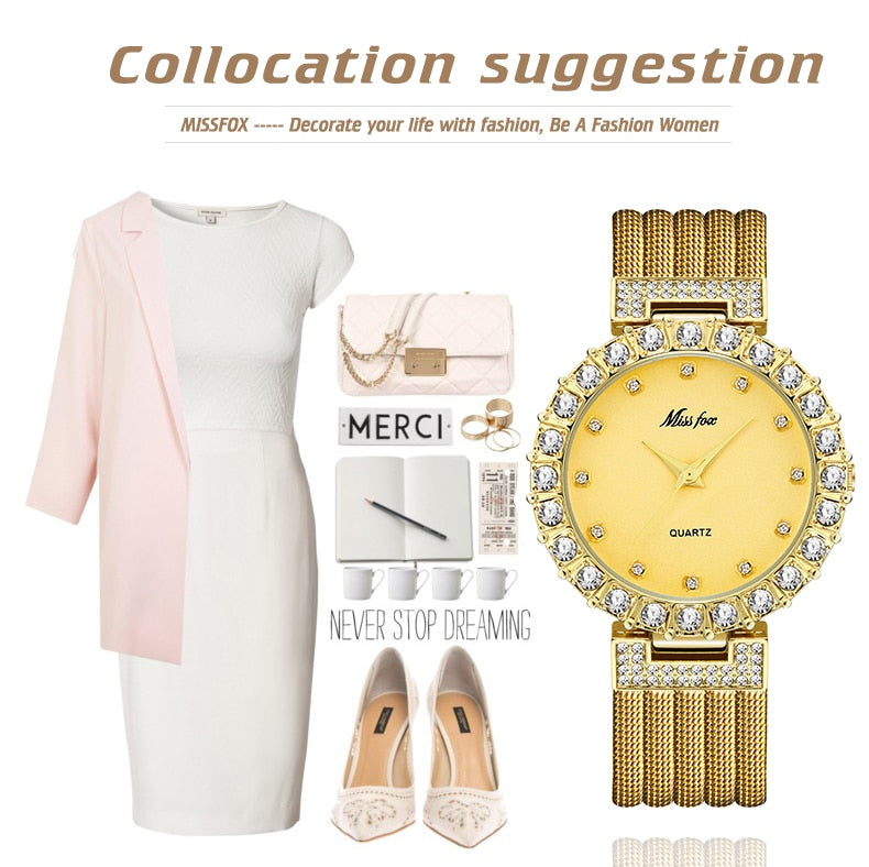 Women Watches Luxury Brand Watch Bracelet Waterproof Big Lab Diamond Ladies Wrist Watches For Women Quartz Clock Hours