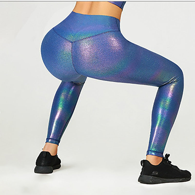 GOLD STAMPING Stretchy Fitness Workout Gym Leggings Women