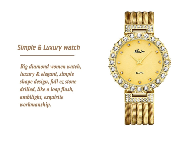 Women Watches Luxury Brand Watch Bracelet Waterproof Big Lab Diamond Ladies Wrist Watches For Women Quartz Clock Hours