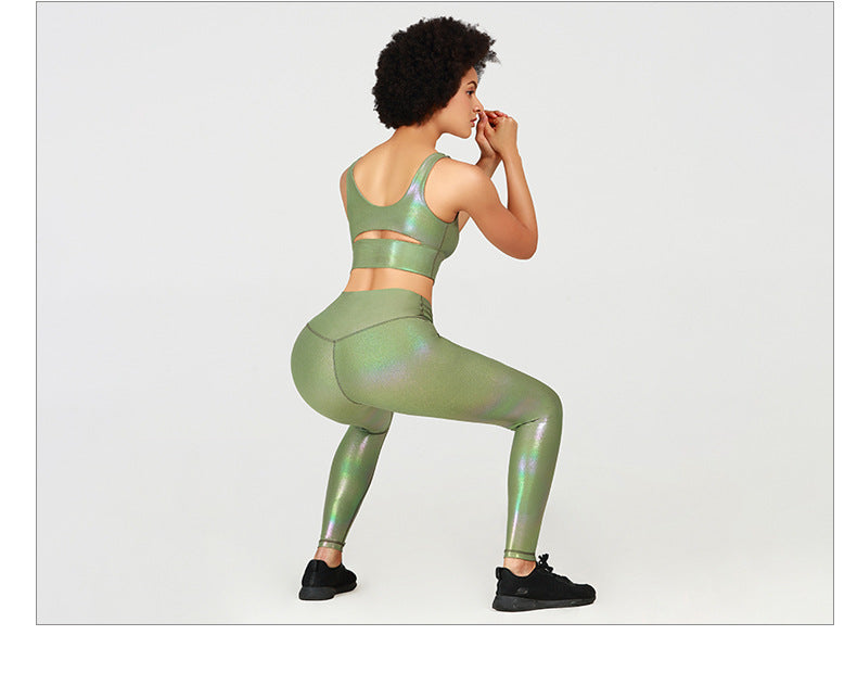 GOLD STAMPING Stretchy Fitness Workout Gym Leggings Women