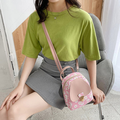 Small flower Backpack Fashion Lady Backpack Mini Soft Multifunction Small Backpack Women Lady Shoulder Bag Women