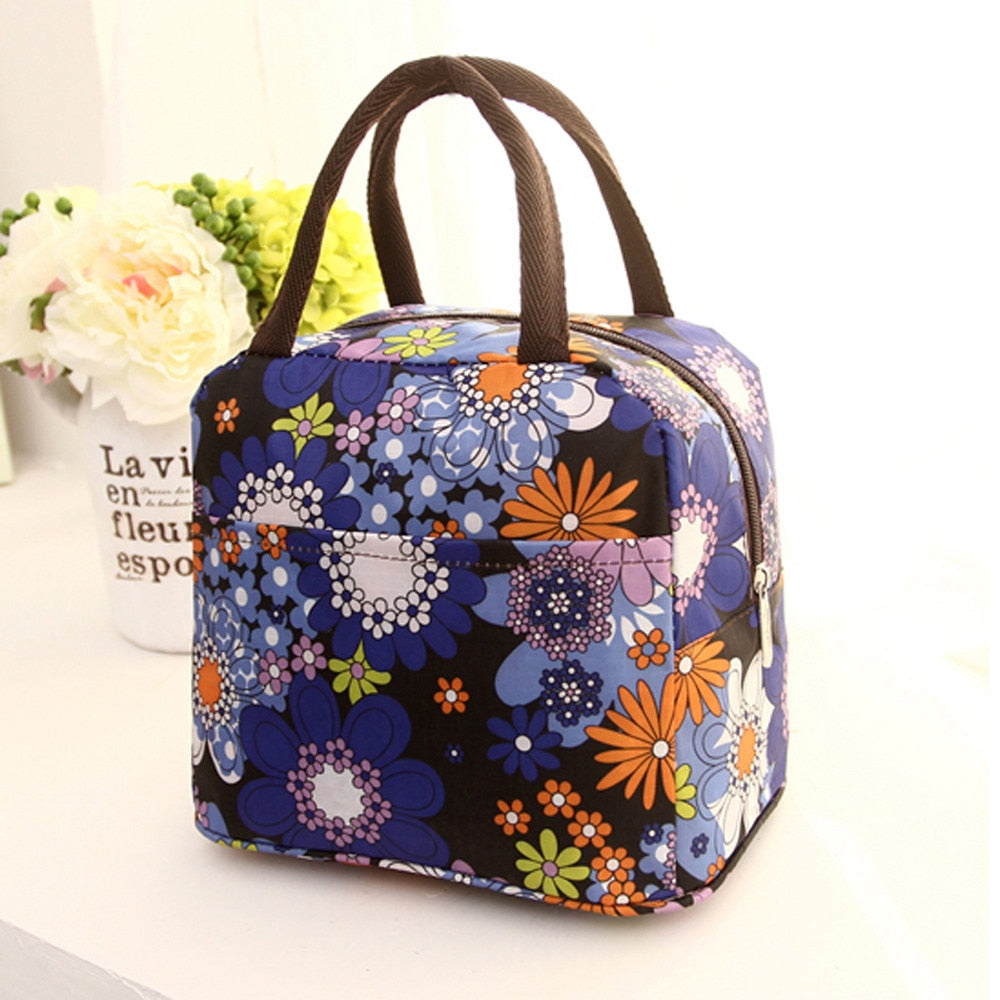 Women Lunch Bag Fashion Thermal Insulated Tote Student Picnic Lunch Bags Waterproof Handbag Pouch Thermal Insulated Tote