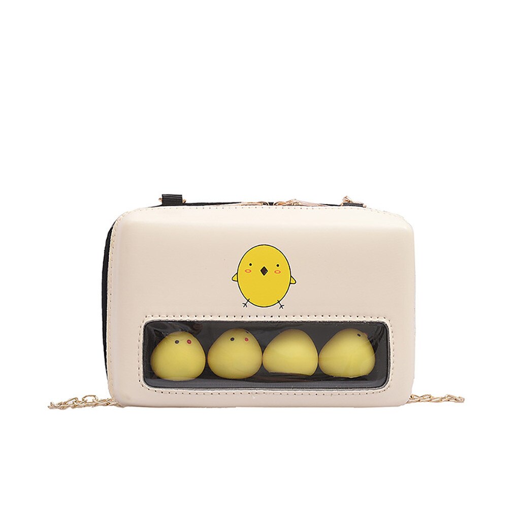 Fashipn Bags For Women Cute Chick Decor Transparent Small Square Bag Female Chain Shoulder Bag Casual Crossbody Bags Clutch