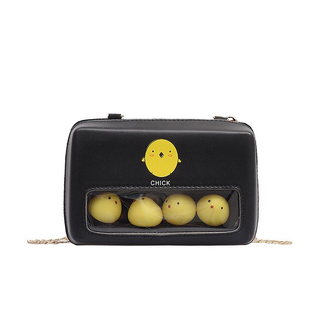 Fashipn Bags For Women Cute Chick Decor Transparent Small Square Bag Female Chain Shoulder Bag Casual Crossbody Bags Clutch
