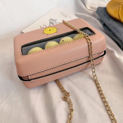 Fashipn Bags For Women Cute Chick Decor Transparent Small Square Bag Female Chain Shoulder Bag Casual Crossbody Bags Clutch