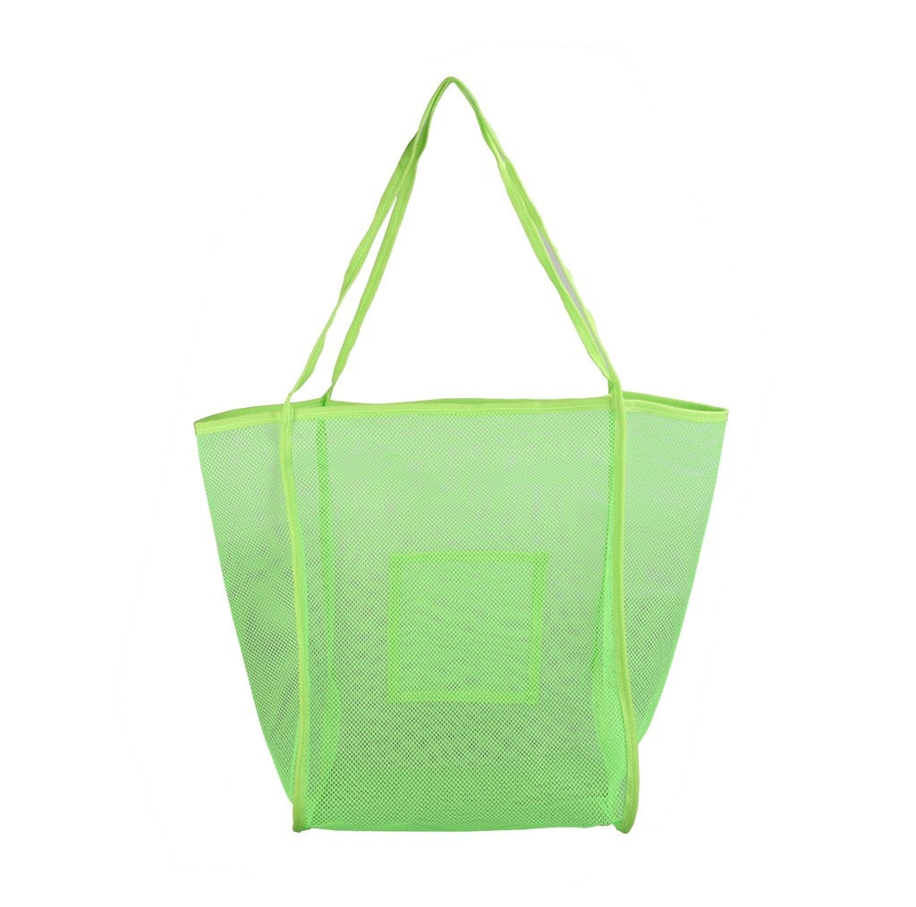 Women Mesh Shoulder Bag Extra Large Capacity Handbag Solid Beach Bags Female Big Tote Ladies Simple Shopping Bag