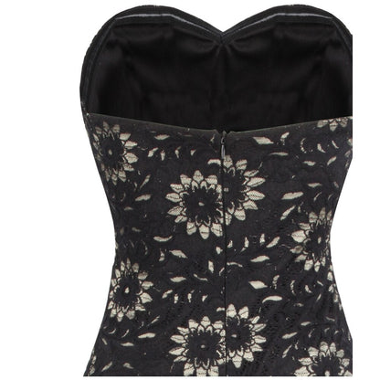 Strapless Floral Lace See Through Mermaid Formal Long Evening Dresses Black