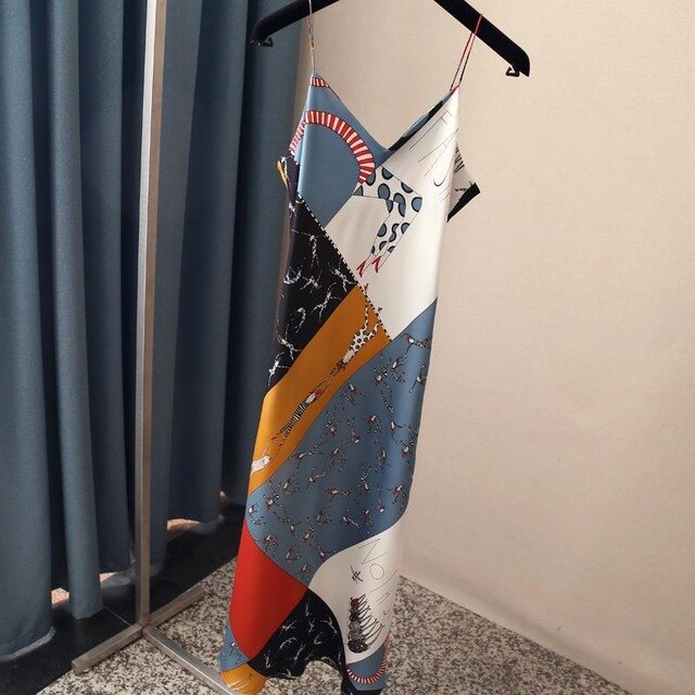 Women's summer dresses suspender dress women's spring and summer new v-neck personality wild suspender dress