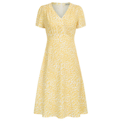 Grace Karin Casual Dresses Summer Women V-Neck Dress Short Sleeve A-Line Leopard/Daisy Pattern Beach Holiday Fashion Floral Lady