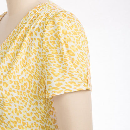 Grace Karin Casual Dresses Summer Women V-Neck Dress Short Sleeve A-Line Leopard/Daisy Pattern Beach Holiday Fashion Floral Lady