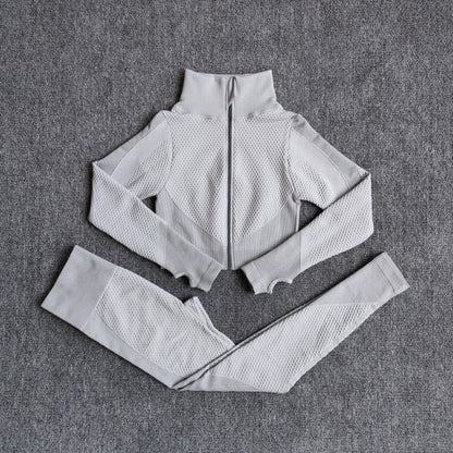 Women Fitness Sport Yoga Suit Seamless Women Yoga Sets Long Sleeve Clothing Female Sport Gym Suits Wear Running Clothes