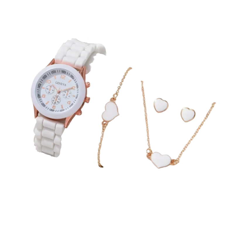 Womens Watch Jewelry Bracelet Ring Set (WT-AX)