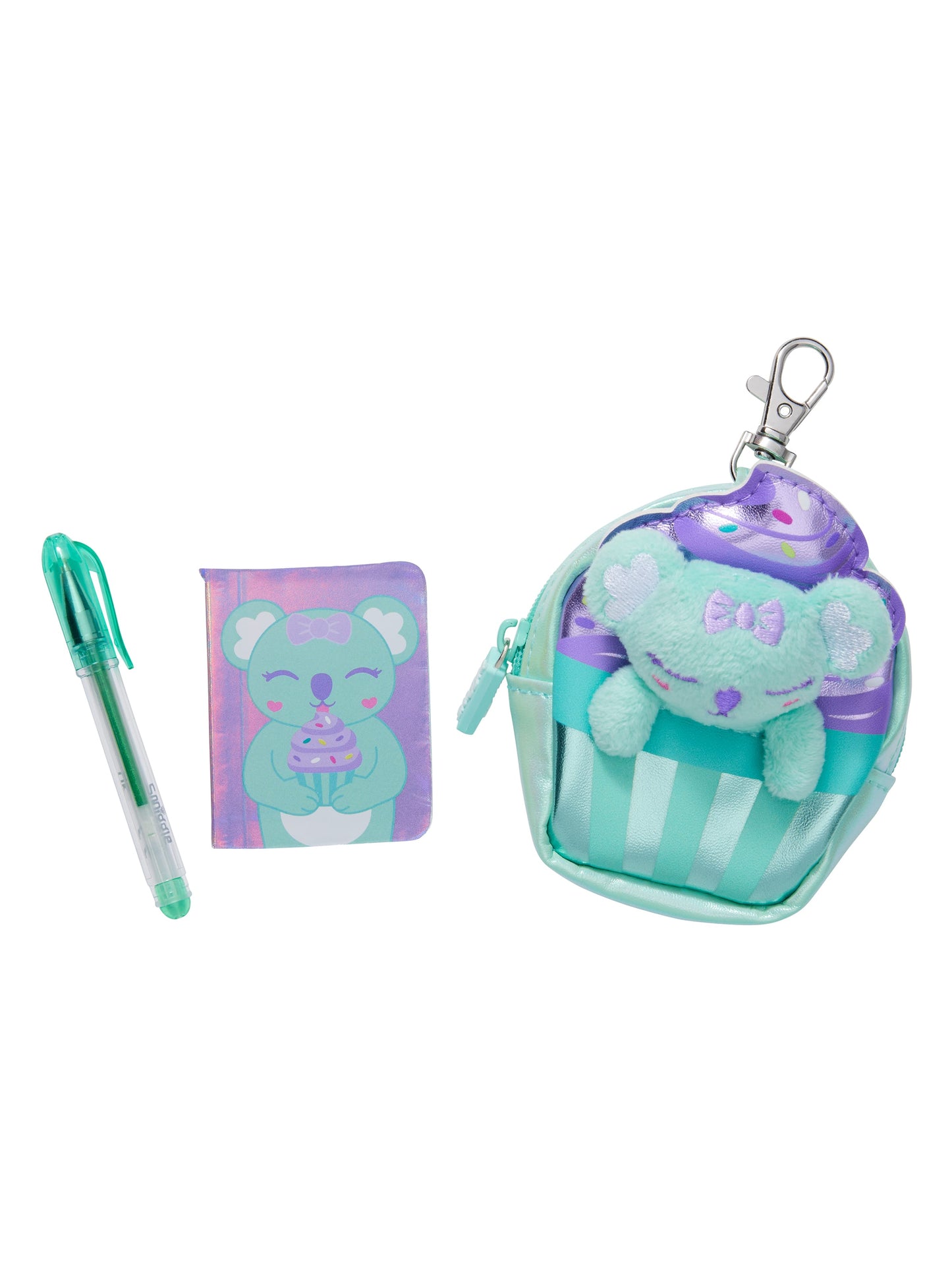 Smiggle - Fluffy Daydream Mini Pen and Notepad Keychain