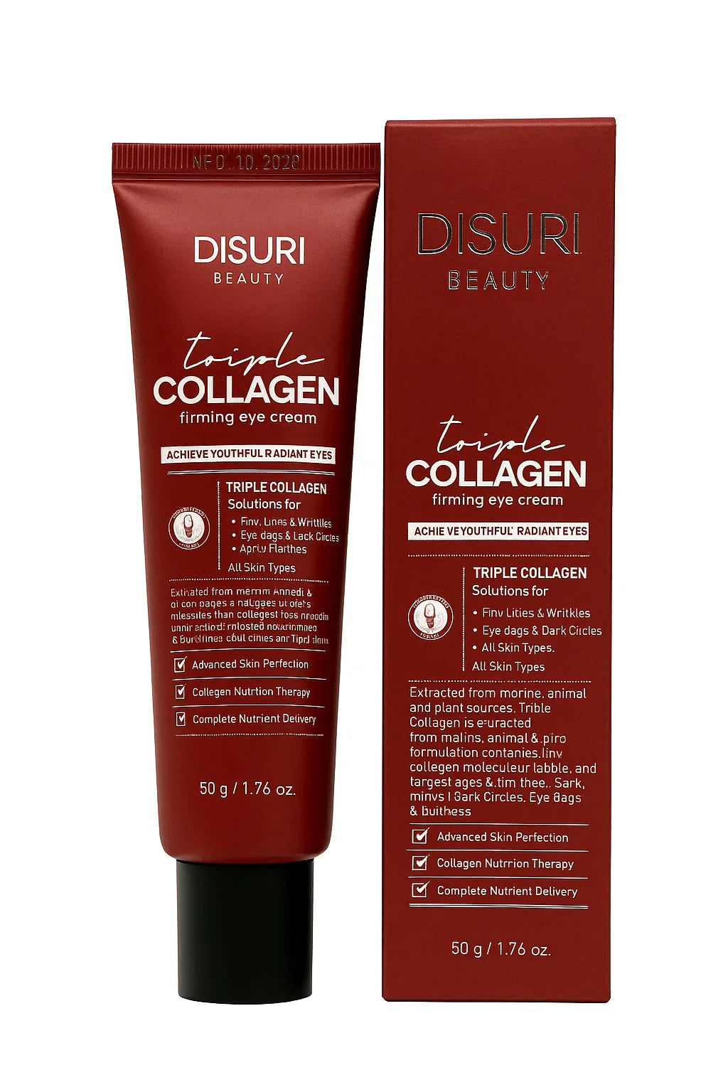 DISURI Beauty Triple Collagen Firming Eye Cream – Anti-Aging Treatment, 1.76 oz