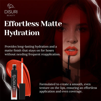DISURI Beauty Liquid Lipstick - Blood Orange