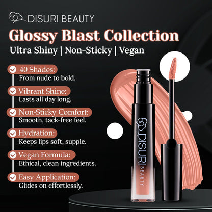 DISURI Beauty Glossy Blast Lip Gloss - Astoria