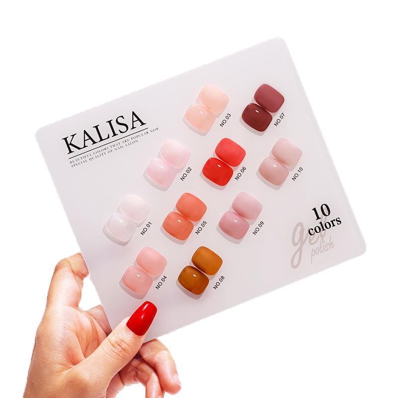 Kalisa 10Pcs Gel Nail Set Gel Nail Polish Kit Glitter Soak Off Uv Varnish 15Ml
