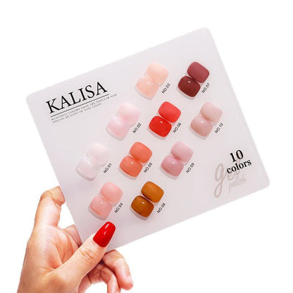 Kalisa 10Pcs Gel Nail Set Gel Nail Polish Kit Glitter Soak Off Uv Varnish 15Ml