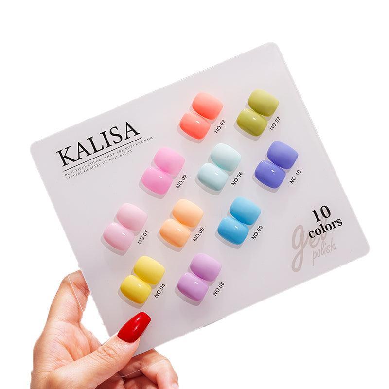 Kalisa 10Pcs Gel Nail Set Gel Nail Polish Kit Glitter Soak Off Uv Varnish 15Ml