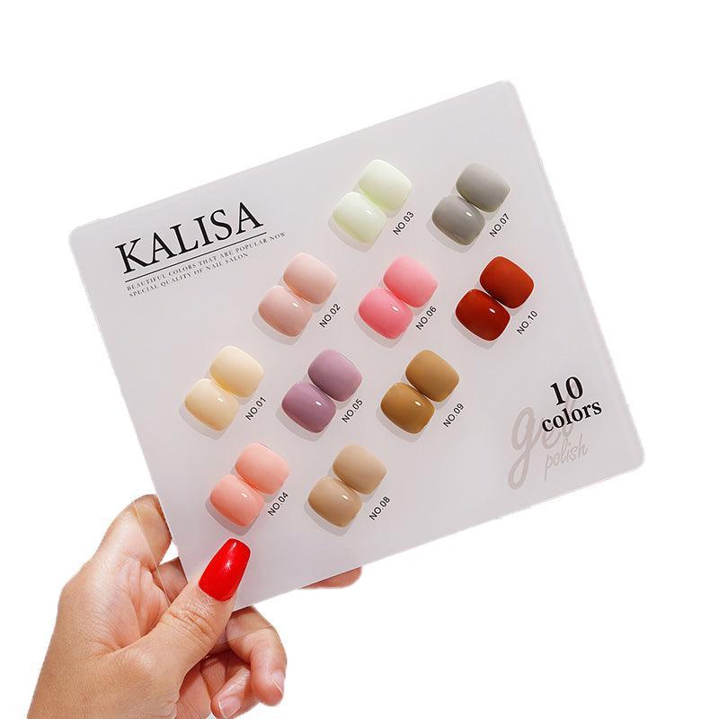Kalisa 10Pcs Gel Nail Set Gel Nail Polish Kit Glitter Soak Off Uv Varnish 15Ml
