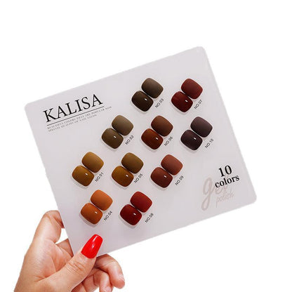 Kalisa 10Pcs Gel Nail Set Gel Nail Polish Kit Glitter Soak Off Uv Varnish 15Ml