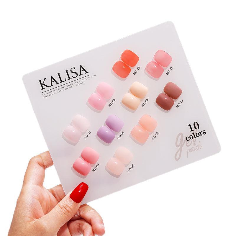 Kalisa 10Pcs Gel Nail Set Gel Nail Polish Kit Glitter Soak Off Uv Varnish 15Ml