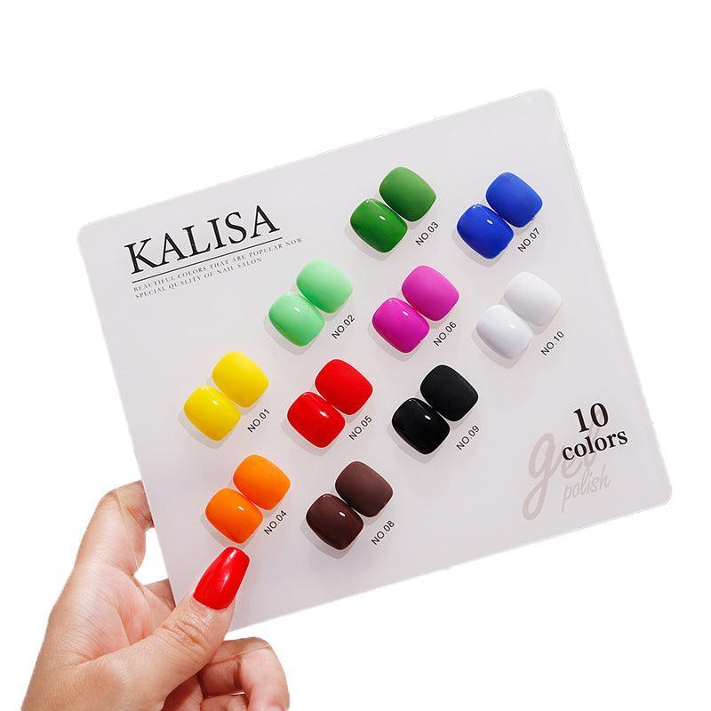 Kalisa 10Pcs Gel Nail Set Gel Nail Polish Kit Glitter Soak Off Uv Varnish 15Ml