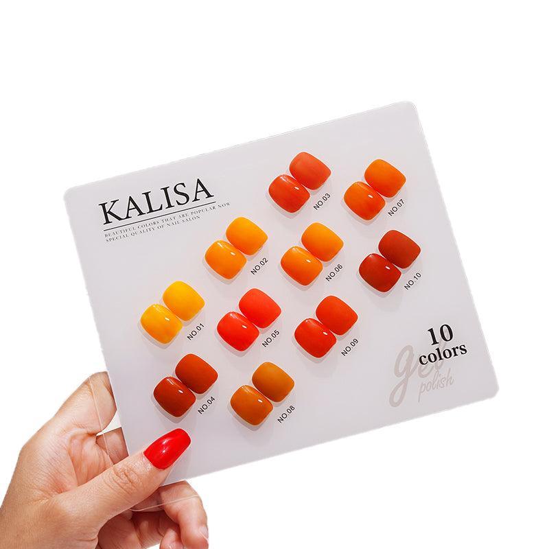 Kalisa 10Pcs Gel Nail Set Gel Nail Polish Kit Glitter Soak Off Uv Varnish 15Ml